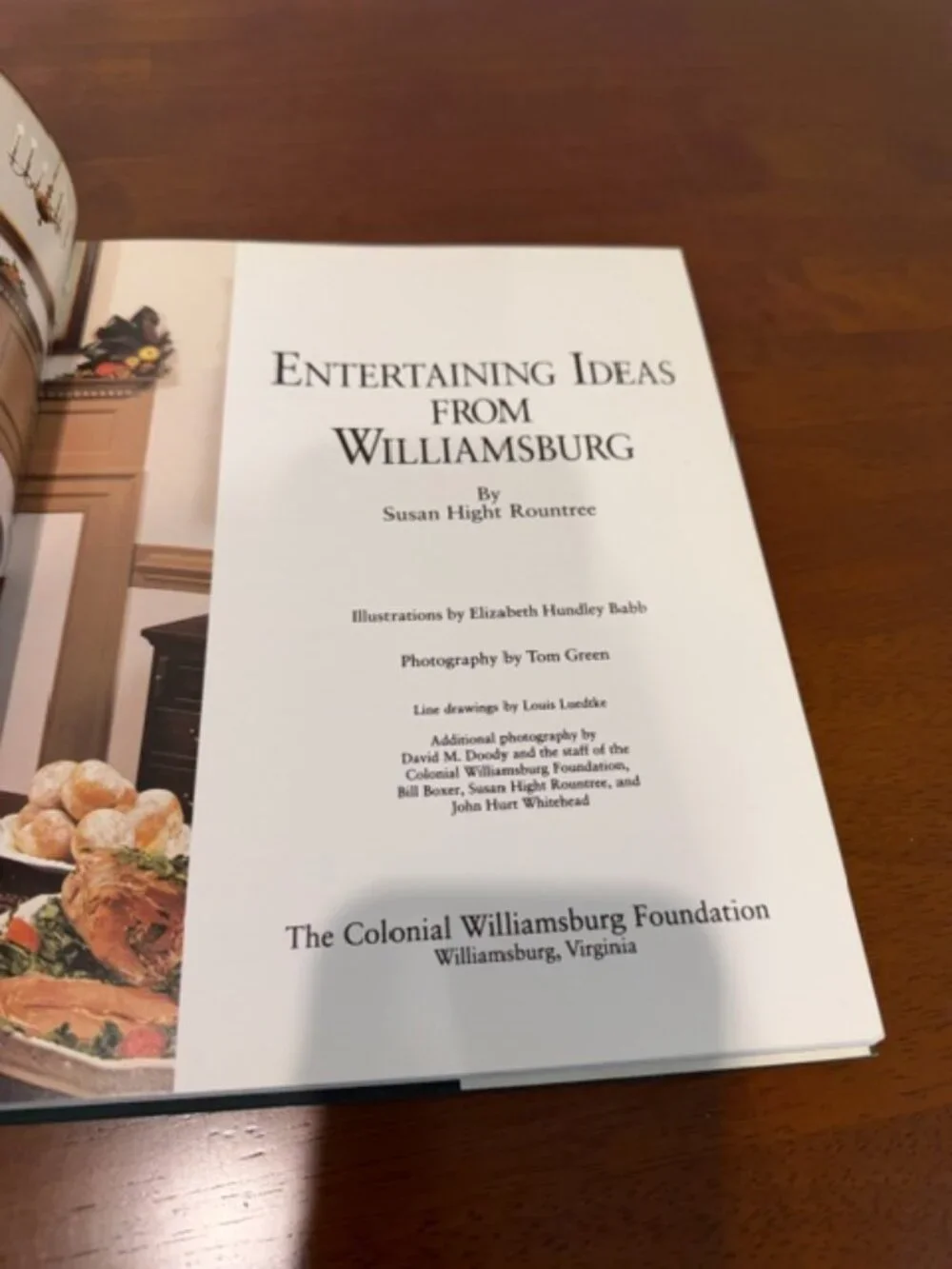 Entertaining Ideas From Williamsburg Vintage Hardcover Book